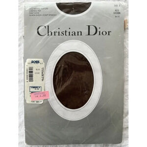 Christian Dior 4337‎ Half Moon Control Top Pantyhose Silken Sheer Size 2 Brown